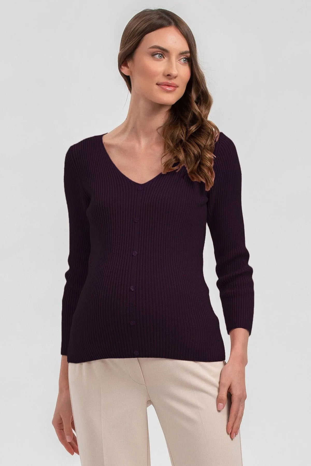 BELLA | Maglia Premaman Prugna con Manica 3/4 - Pietro Brunelli