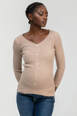 BELLA | Maglia Premaman Beige con Manica 3/4