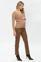 TIMOTHEE | Green Maternity Pants in Velvet