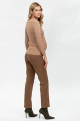 TIMOTHEE | Green Maternity Pants in Velvet