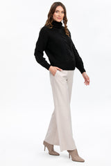 MAXIMILIAN | Pantaloni Premaman Beige a Gamba Leggermente Svasata