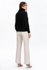 MAXIMILIAN | Pantaloni Premaman Beige a Gamba Leggermente Svasata