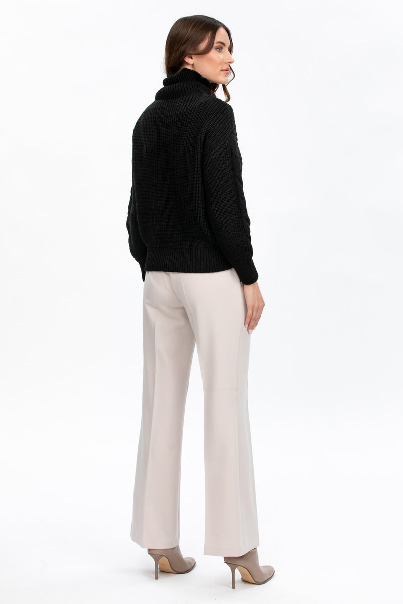 MAXIMILIAN | Pantaloni Premaman Beige a Gamba Leggermente Svasata