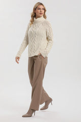 COURMAYEUR | Maglione Bianco in Pregiato 100% Cachemire