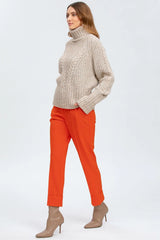 COURCHEVEL | Maglione Beige Con Trecce in Lana e Cachemire - Pietro Brunelli