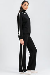 CRYSTAL | Black Sweater with Turtleneck