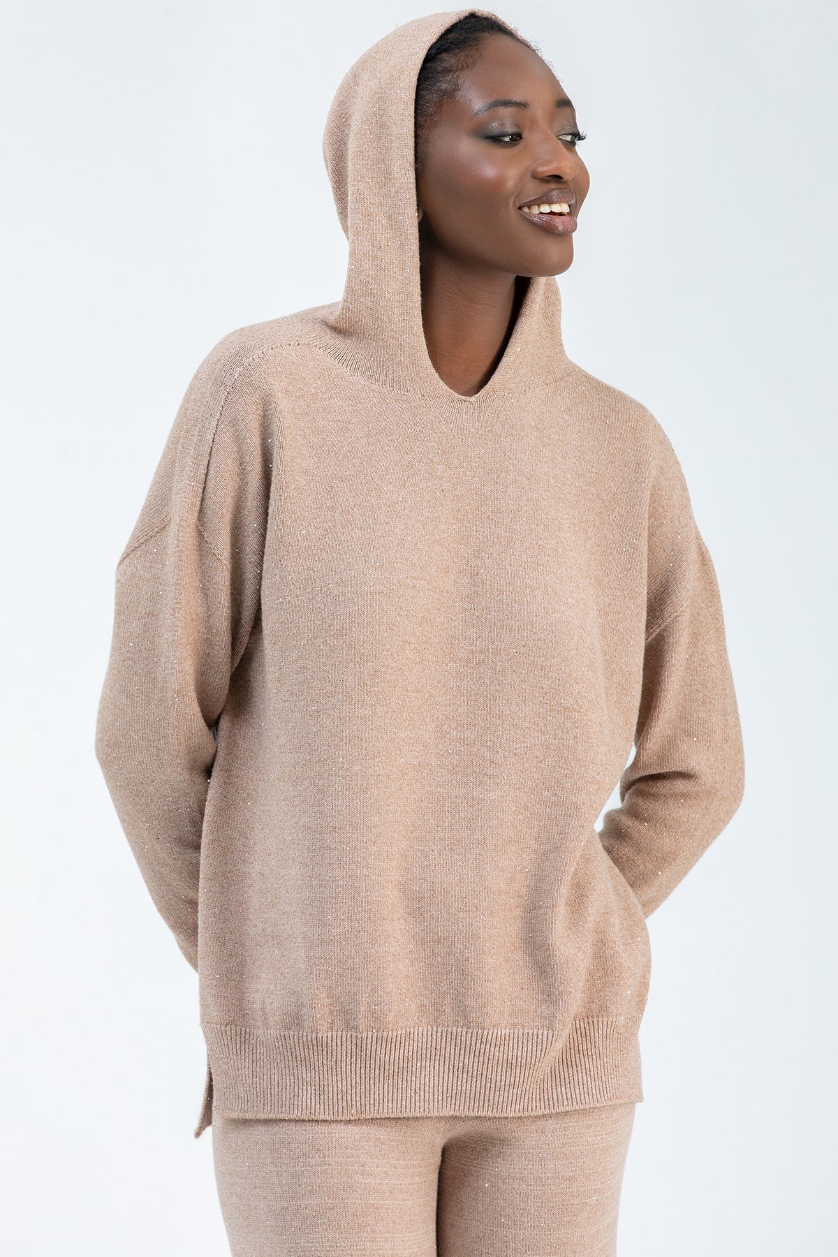 ELSA | Maglia Beige con Cappuccio