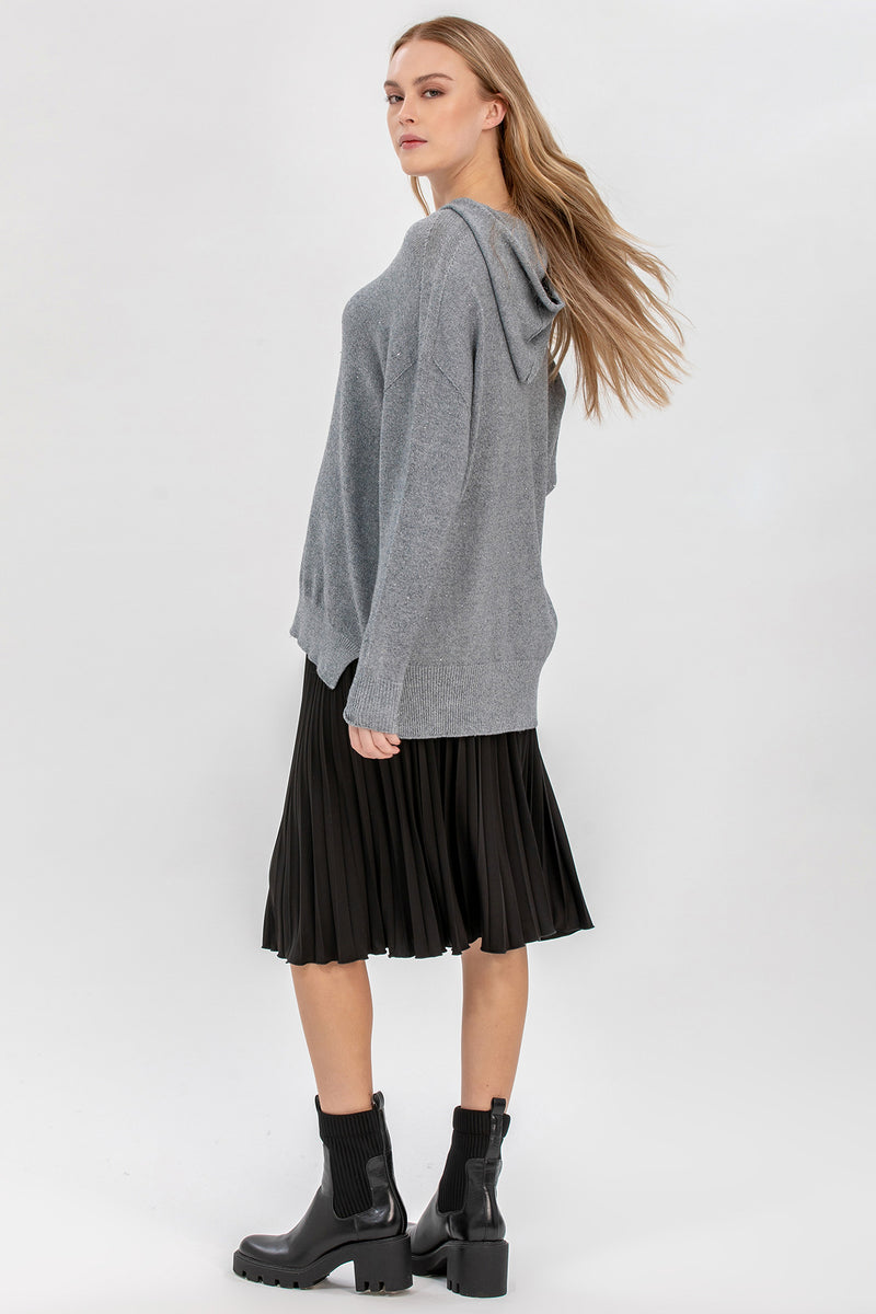 ELSA | Maglia Premaman Grigia con Cappuccio