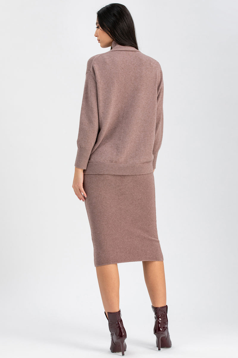 REGINA | Pink Maternity Turtleneck Sweater
