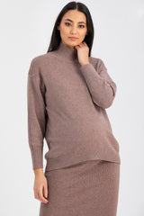 REGINA | Pink Maternity Turtleneck Sweater