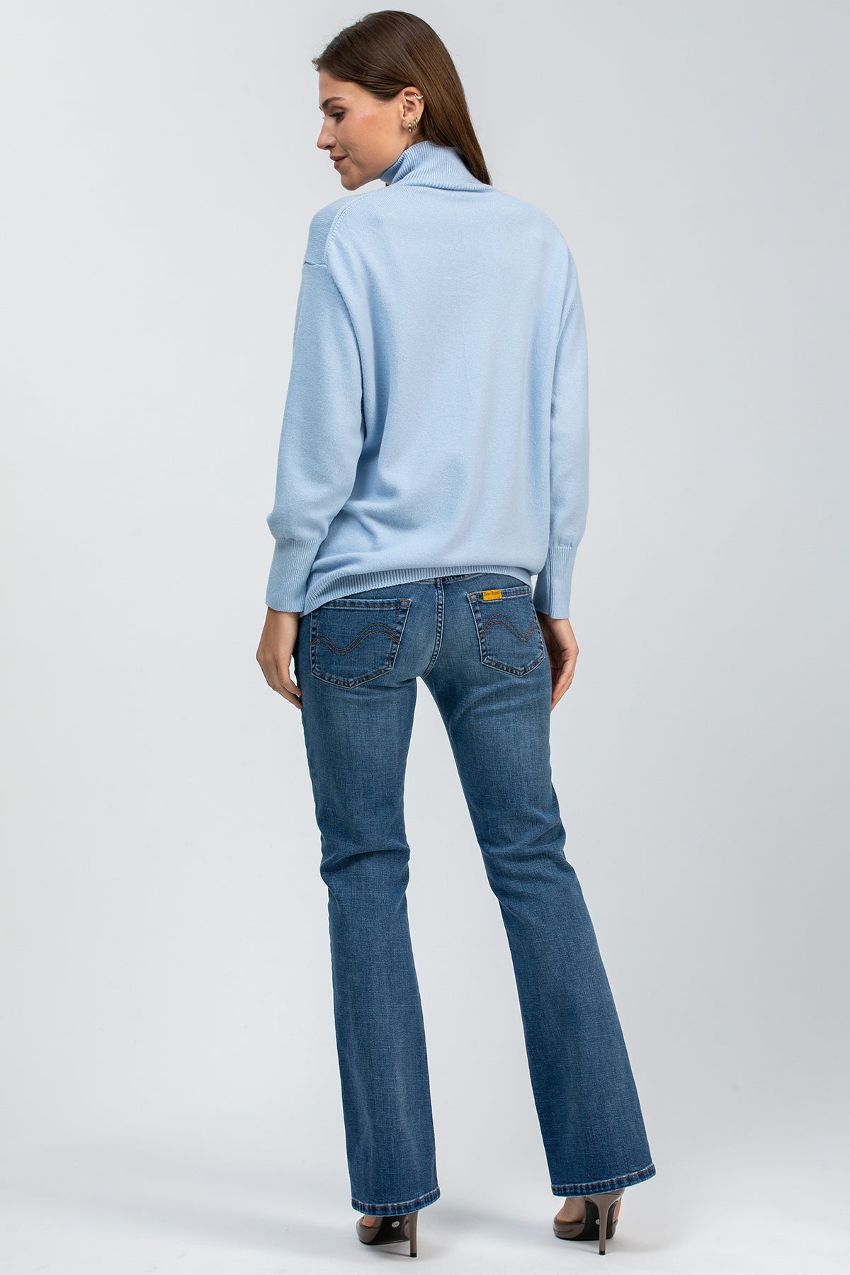 REGINA | Sky Blue Maternity Turtleneck Sweater