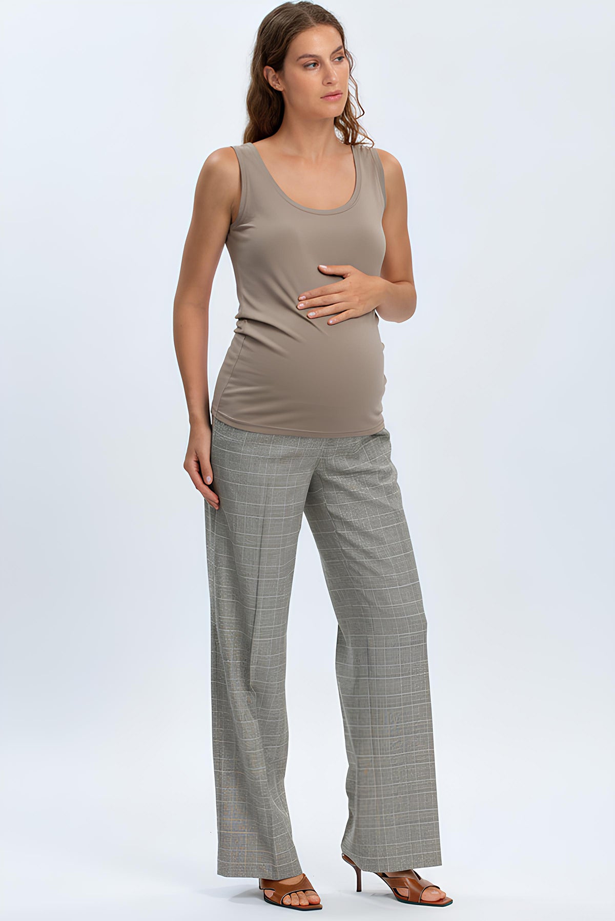 MARETTIMO | Top Premaman Beige con Scollo Rotondo