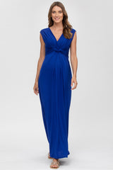 PAPAVER | Maternity and Nursing Maxi Dress in Sapphire Blue