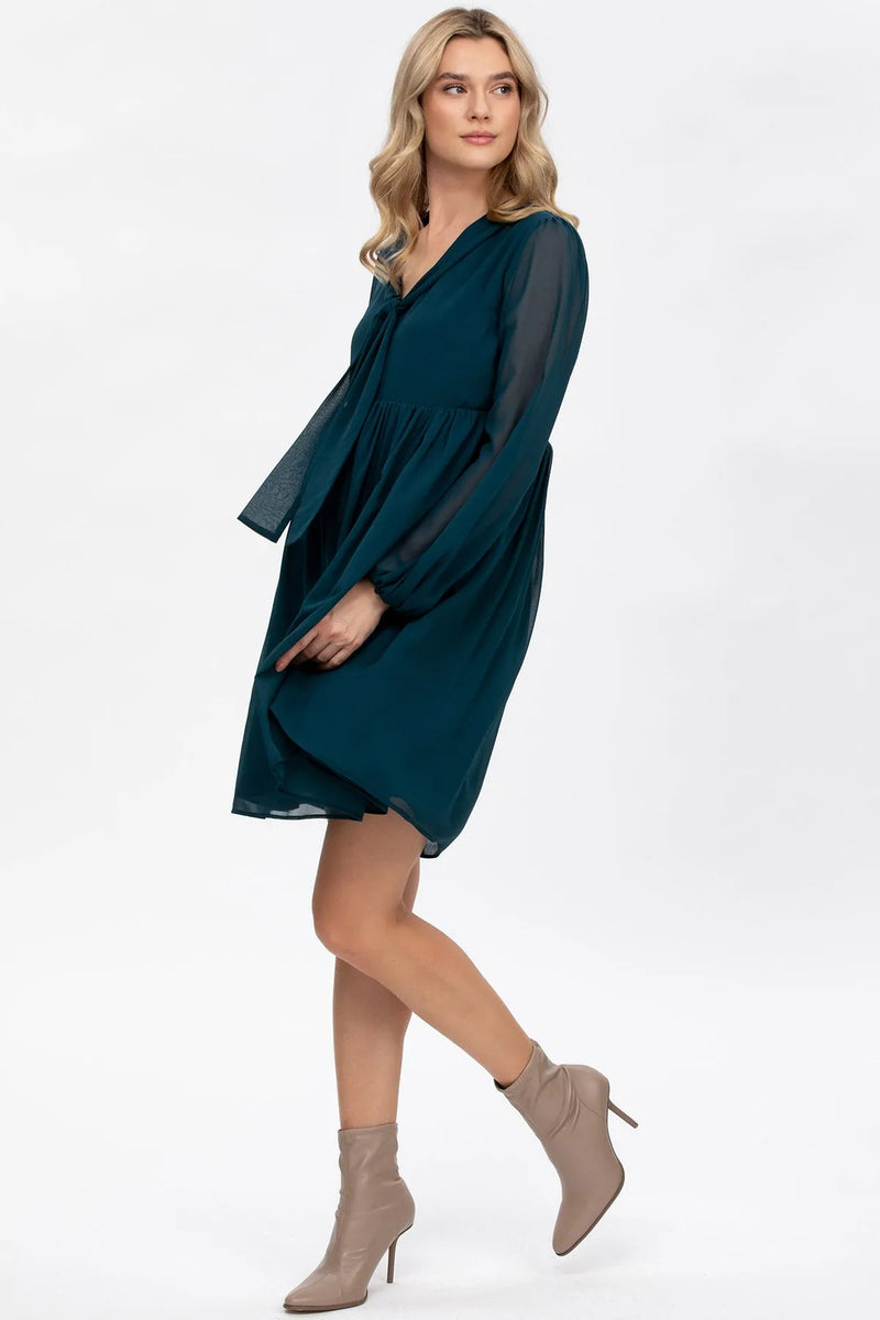 NOVA  | Green Maternity and Nursing Dress in Chiffon