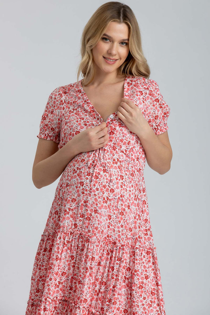 BELLA QA11 | Tiered Maternity and Nursing Dress