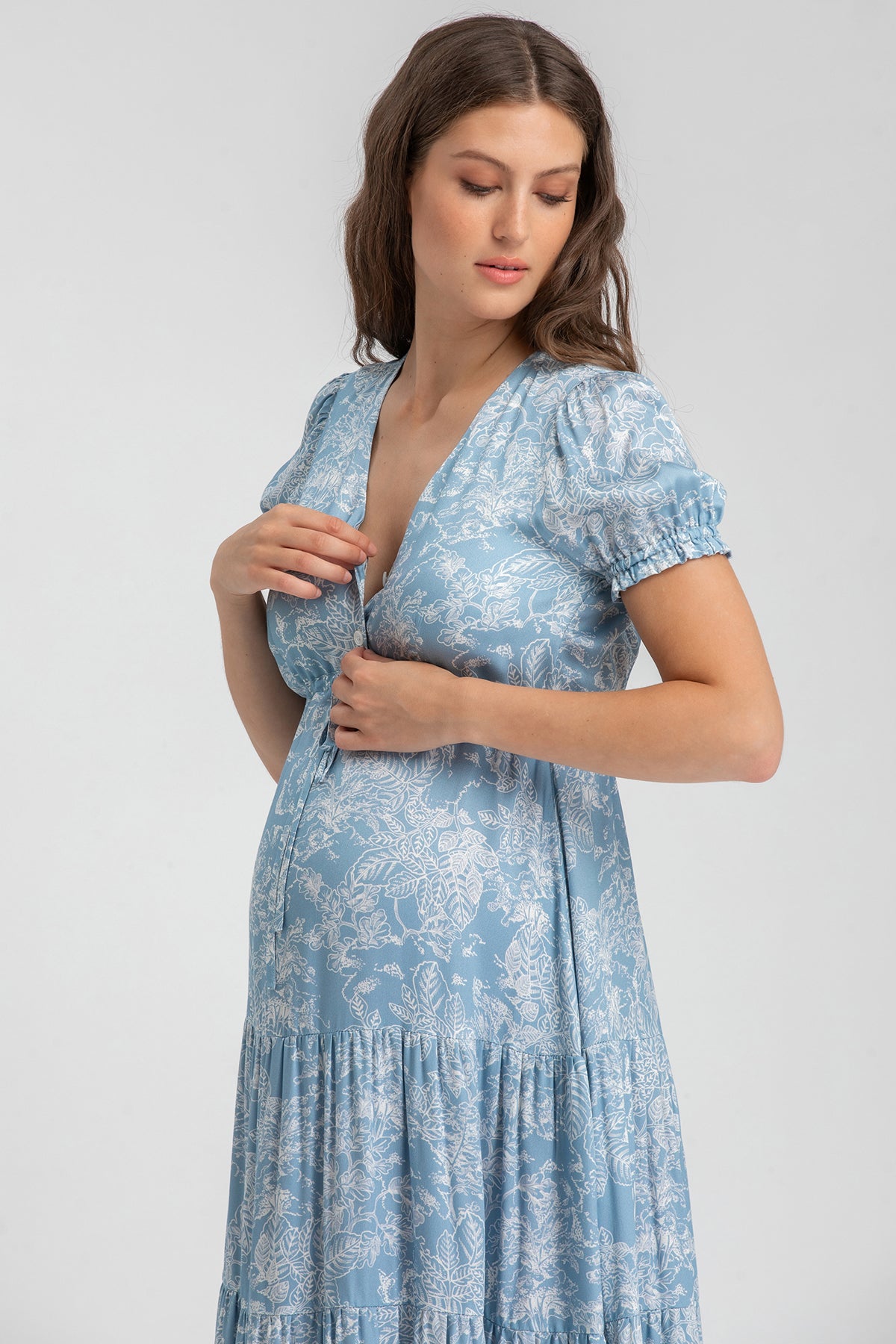 BELLA QD31 | Abito Premaman e Allattamento a Balze