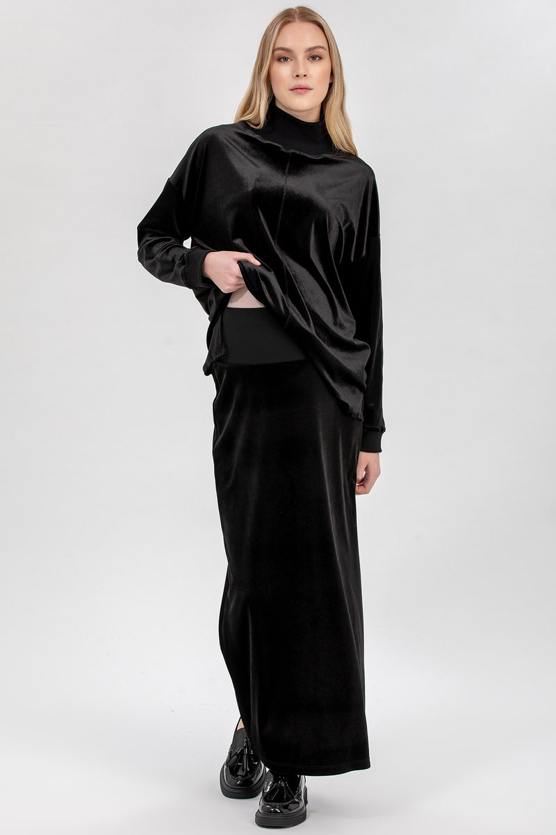 MADELINE | Gonna Premaman in Velluto Nero