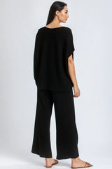 SUNFLOWER | Black T-Shirt with Round Neckline
