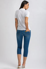 THALIA | White Maternity Top with Collar