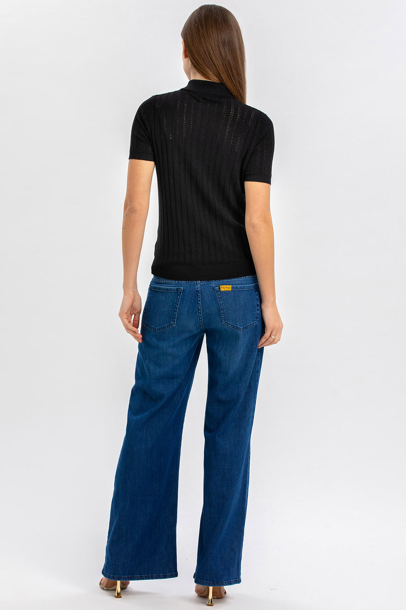 THALIA | Maglia Premaman Nera con Colletto
