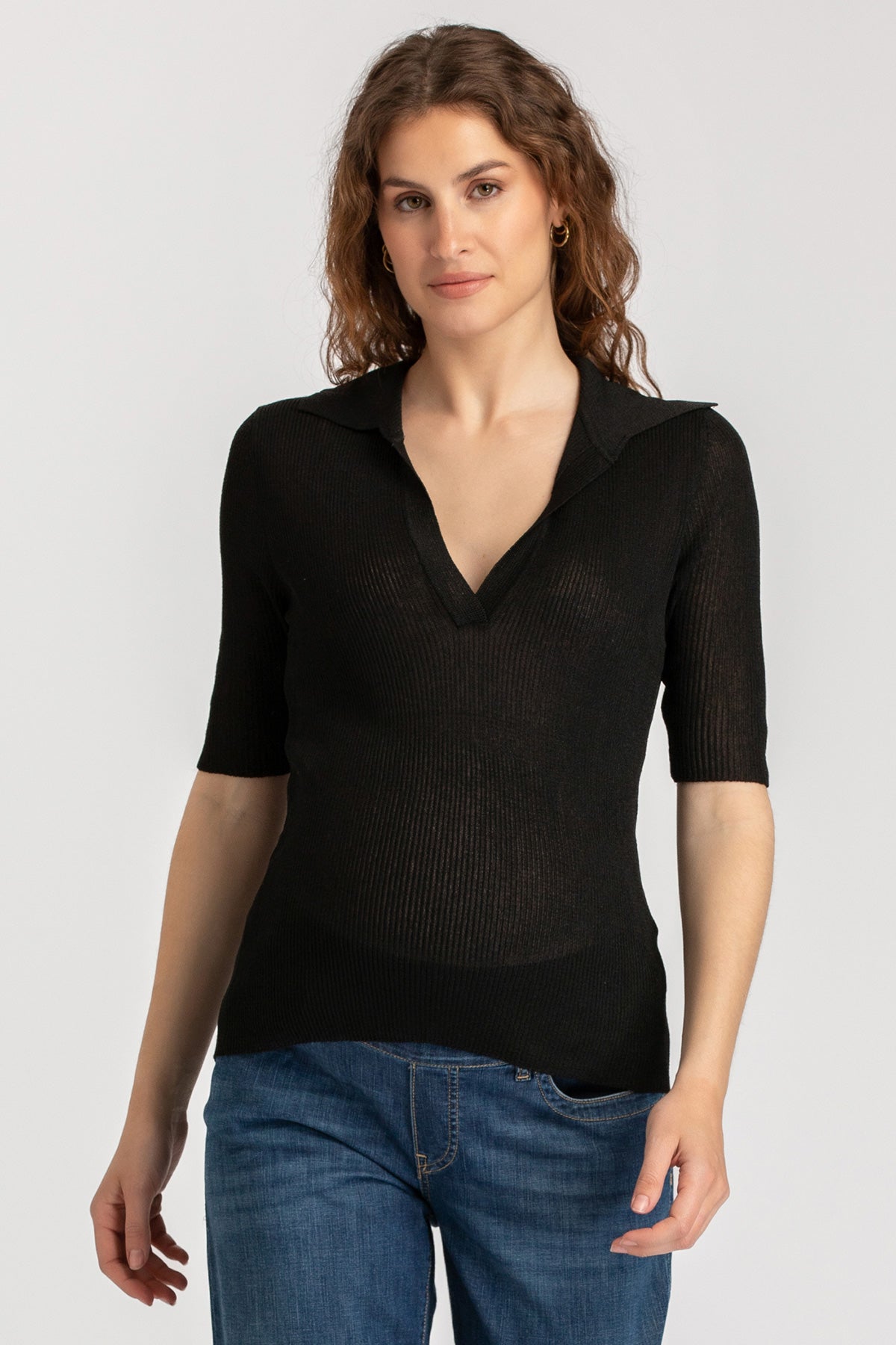 BURANO | Top Premaman Nero con Colletto