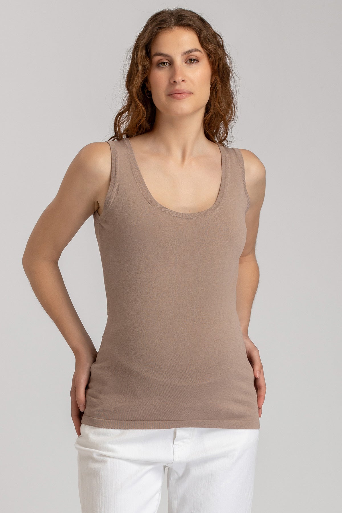 MARETTIMO | Top Premaman Beige con Scollo Rotondo