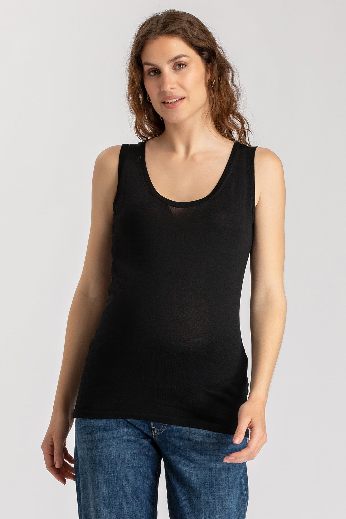 MARETTIMO | Top Premaman Nero con Scollo Rotondo