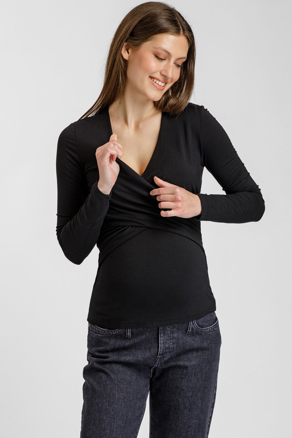 Maglia Premaman Incrociata in Morbido Bambù comoda e confortevole 