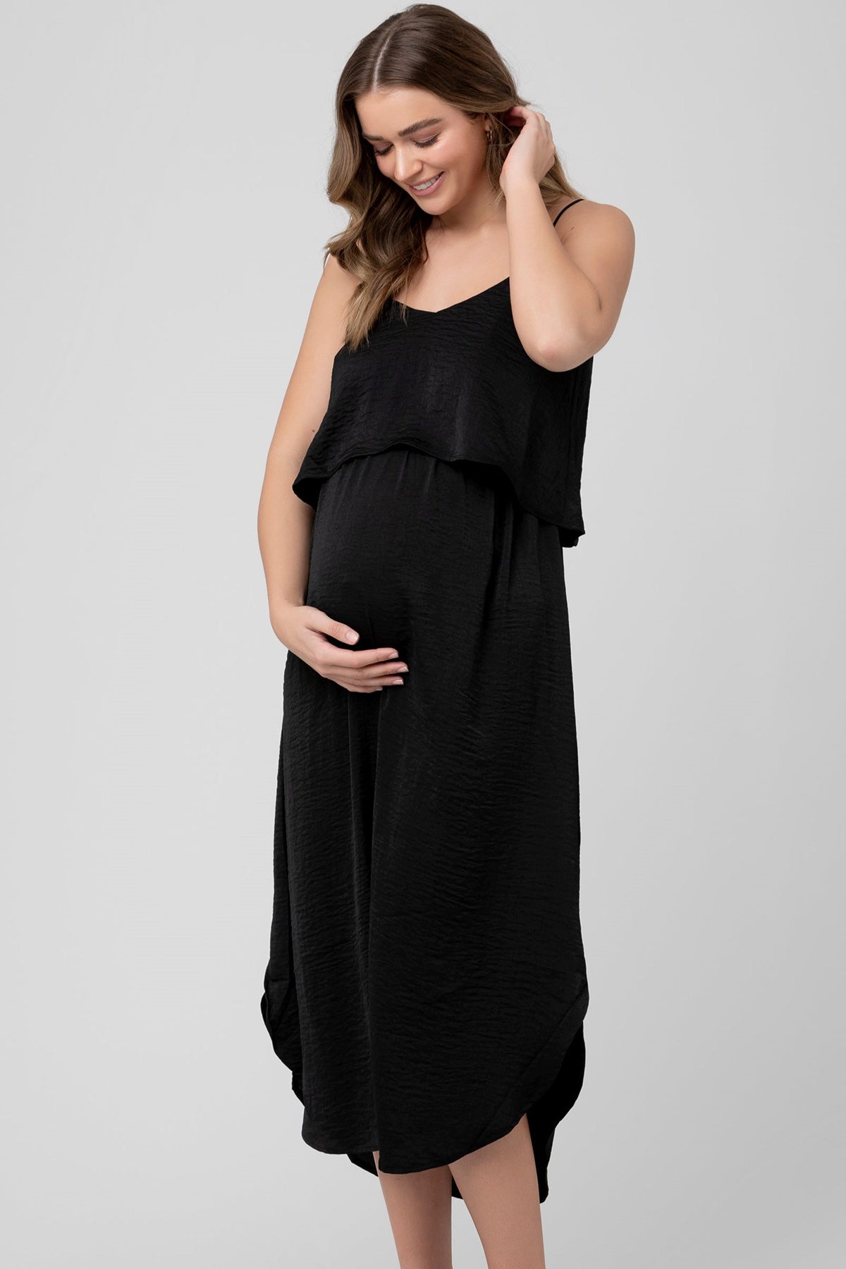 NURSING SLIP DRESS | Black Maternity and Nursing Dress