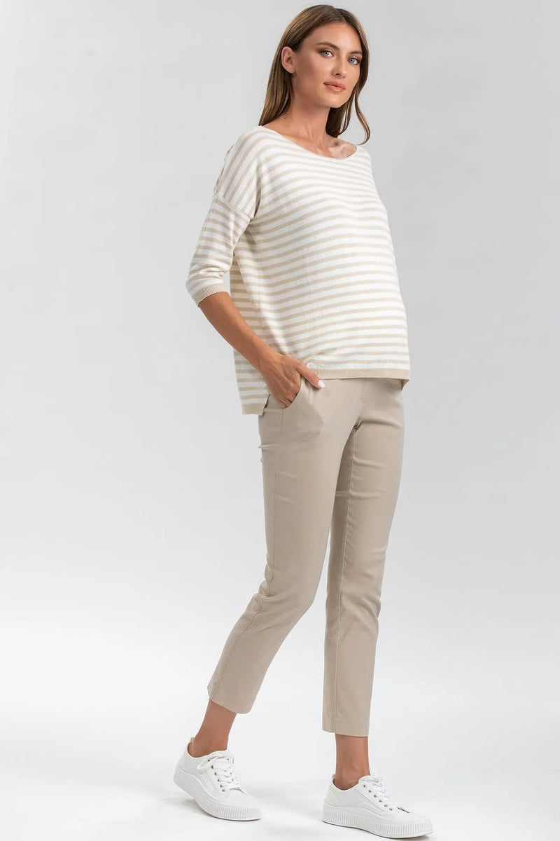 ELWOOD | Pantaloni Premaman Elasticizzati Beige - Pietro Brunelli