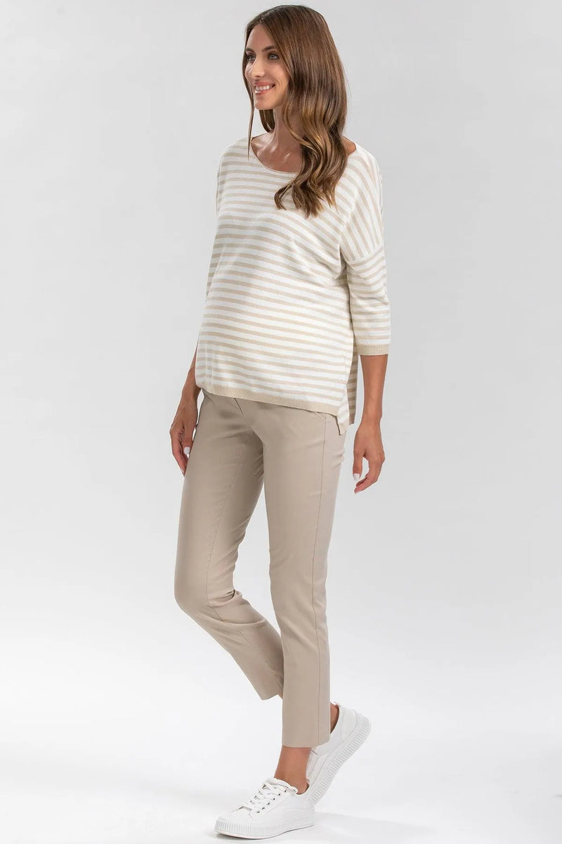 ELWOOD | Pantaloni Premaman Elasticizzati Beige - Pietro Brunelli