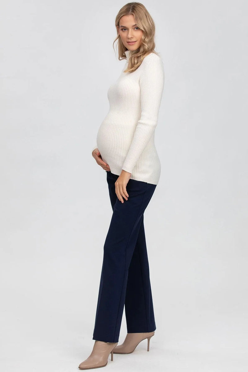 COMFY LEO | Pantaloni Premaman Blu in Punto Milano a Gamba Dritta - Pietro Brunelli