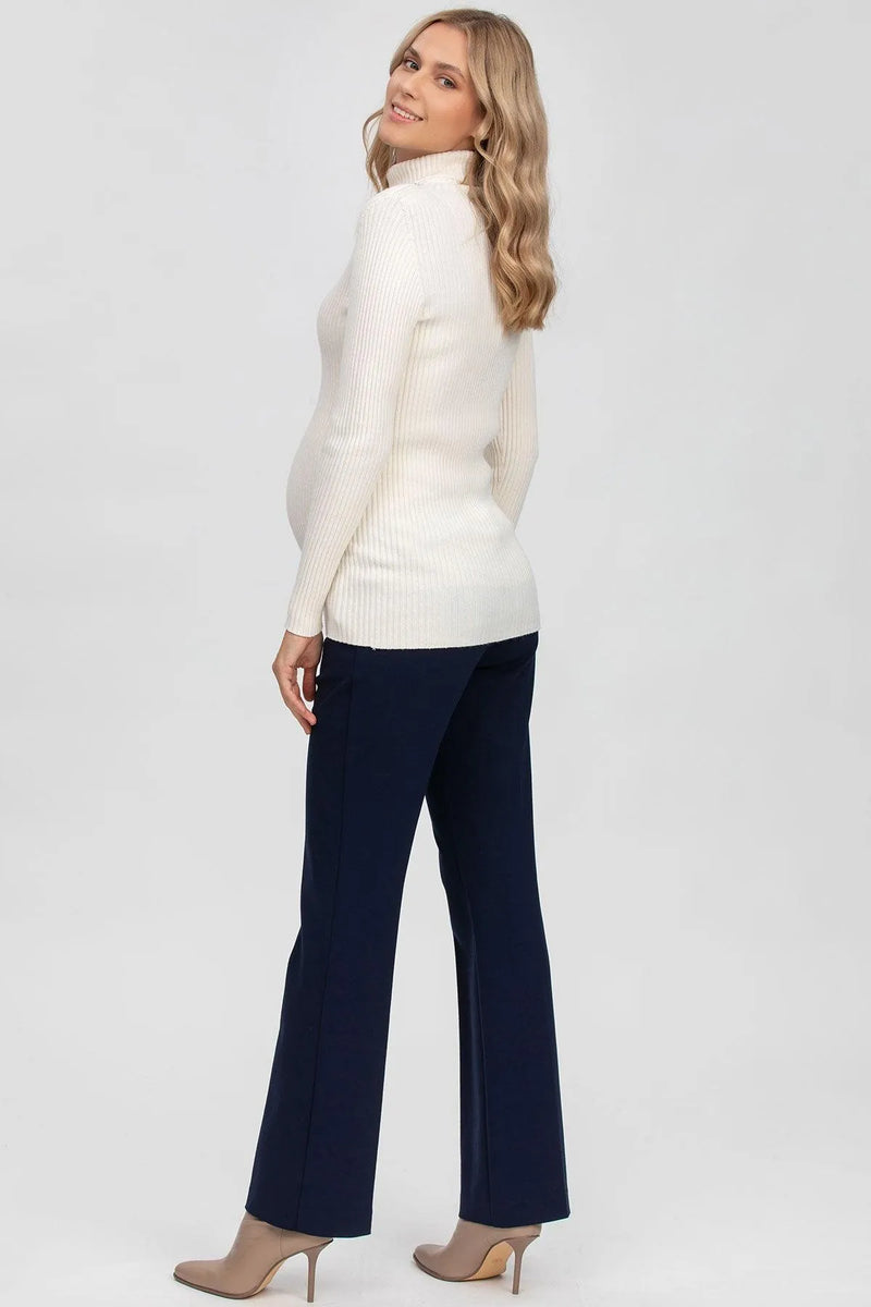 COMFY LEO | Pantaloni Premaman Blu in Punto Milano a Gamba Dritta - Pietro Brunelli