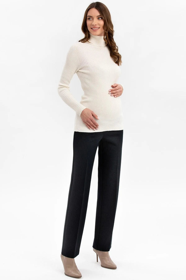 NOAH | Straight Leg Maternity Pants with Pinstripe Pattern