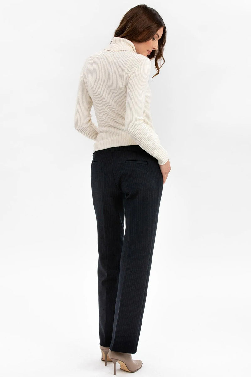 NOAH | Straight Leg Maternity Pants with Pinstripe Pattern