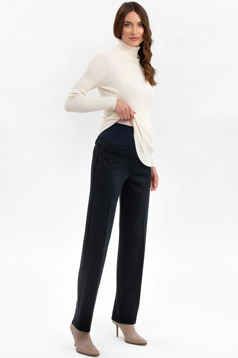 NOAH | Straight Leg Maternity Pants with Pinstripe Pattern