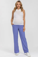 FREDDIE | Blue Straight Leg Maternity Pants