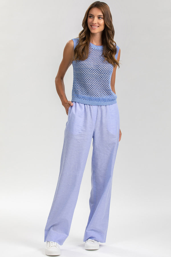 JANE | Pantaloni in Lino Blu