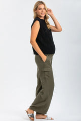 CHARLIE | Pantaloni Premaman Stile Cargo in Tencel - Pietro Brunelli