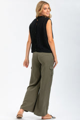 GIGI | Black Mesh Maternity Top