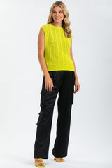 FINN | Pantaloni Premaman Cargo in Satin Nero - Pietro Brunelli