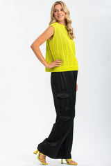 FINN | Pantaloni Premaman Cargo in Satin Nero - Pietro Brunelli