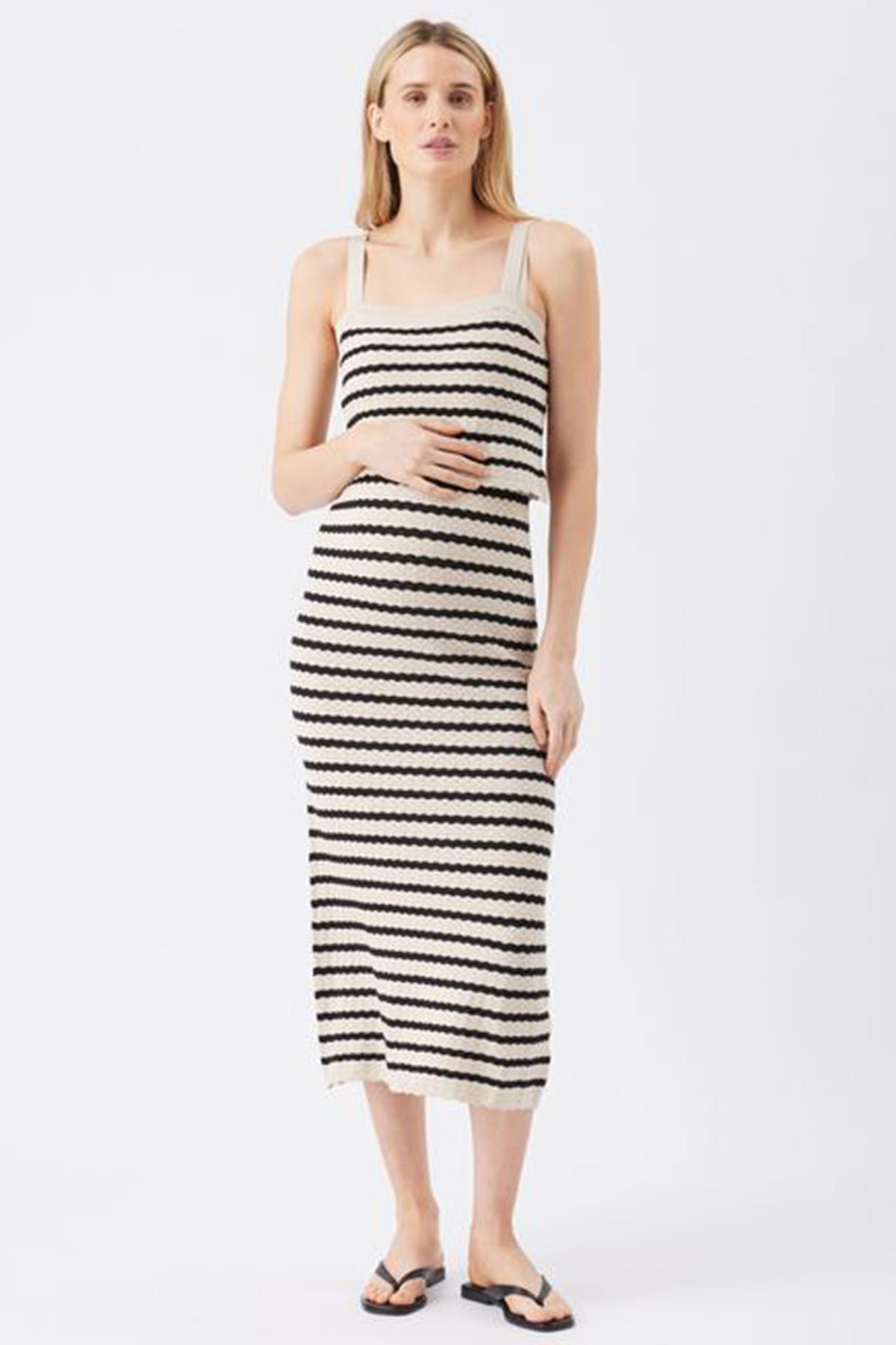 POINTELLE | Striped Maternity and Nursing Dress