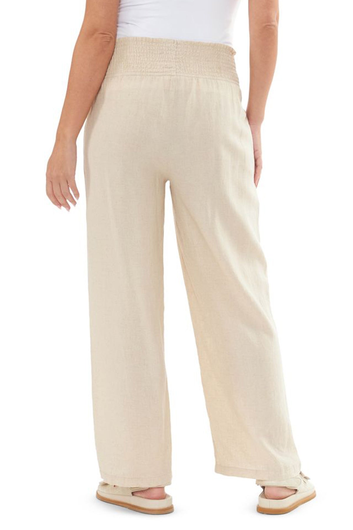 INDI | Pantaloni Premaman in Lino Beige