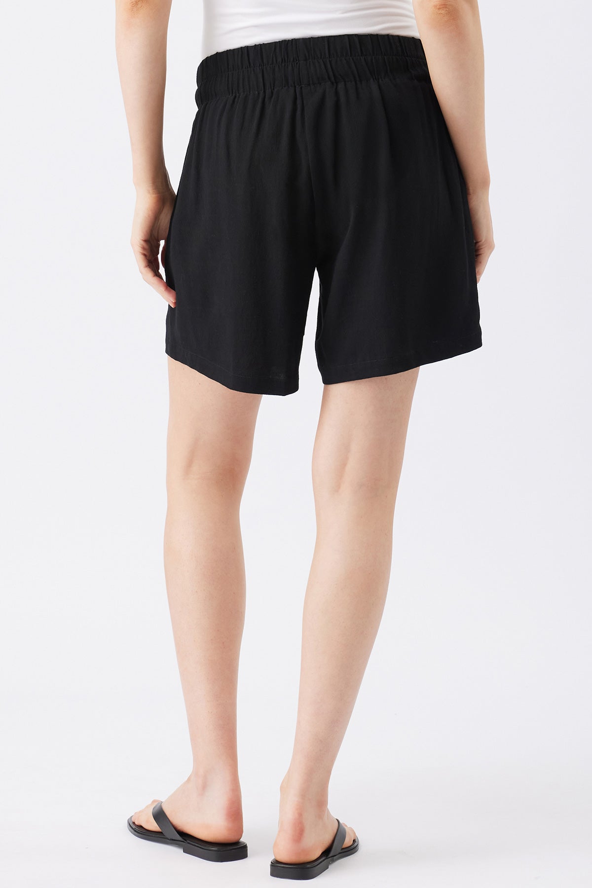 MAE | Black Maternity Linen Shorts