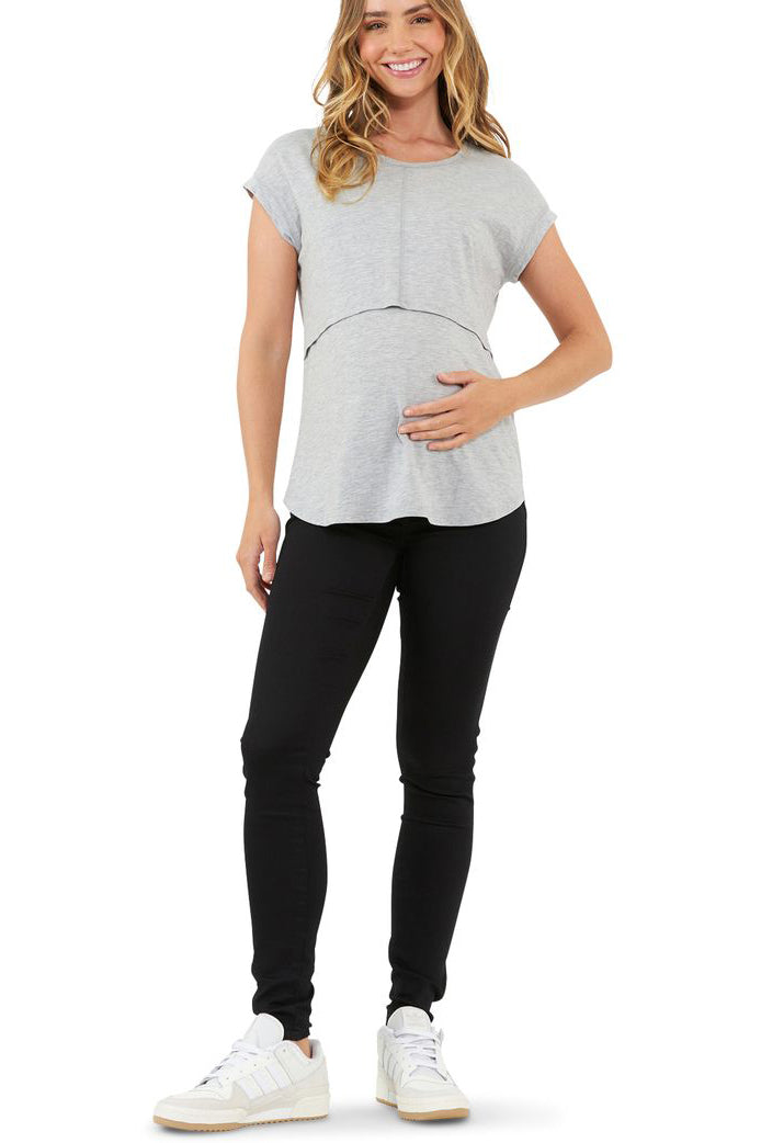 RICHIE | Gray Maternity and Nursing T-Shirt
