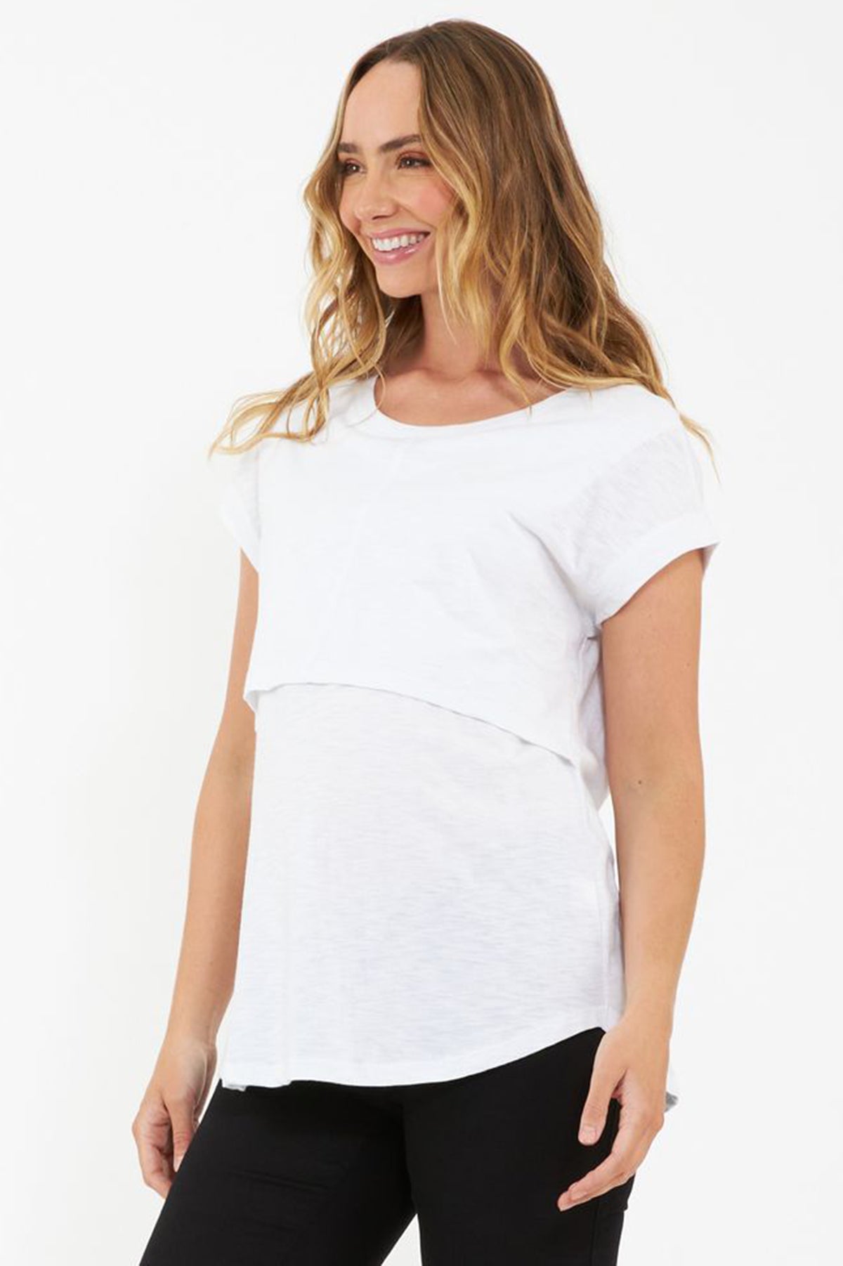 RICHIE | White Maternity and Nursing T-Shirt