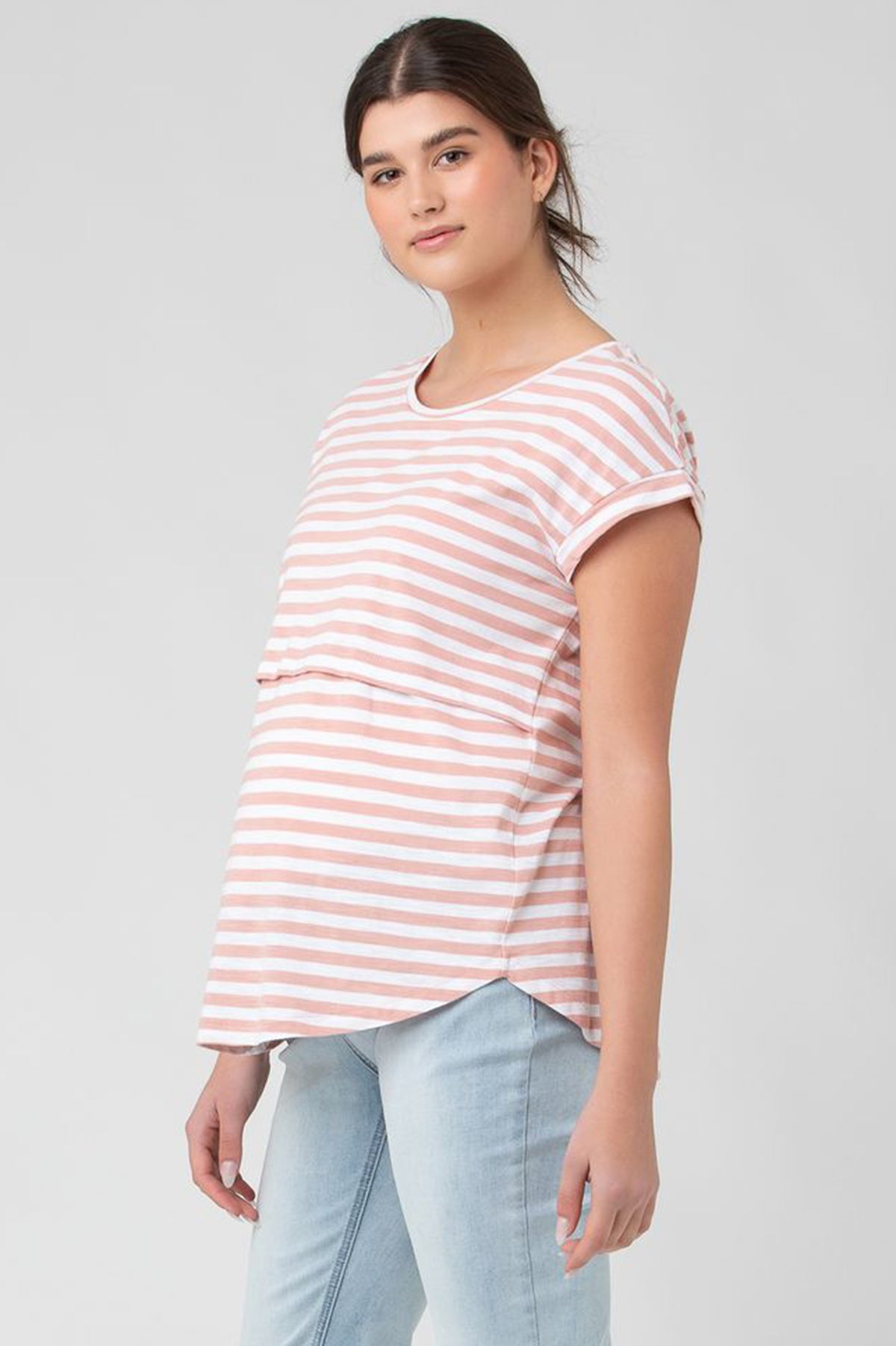 LIONEL | Maglia Premaman e Allattamento a Righe Rosa
