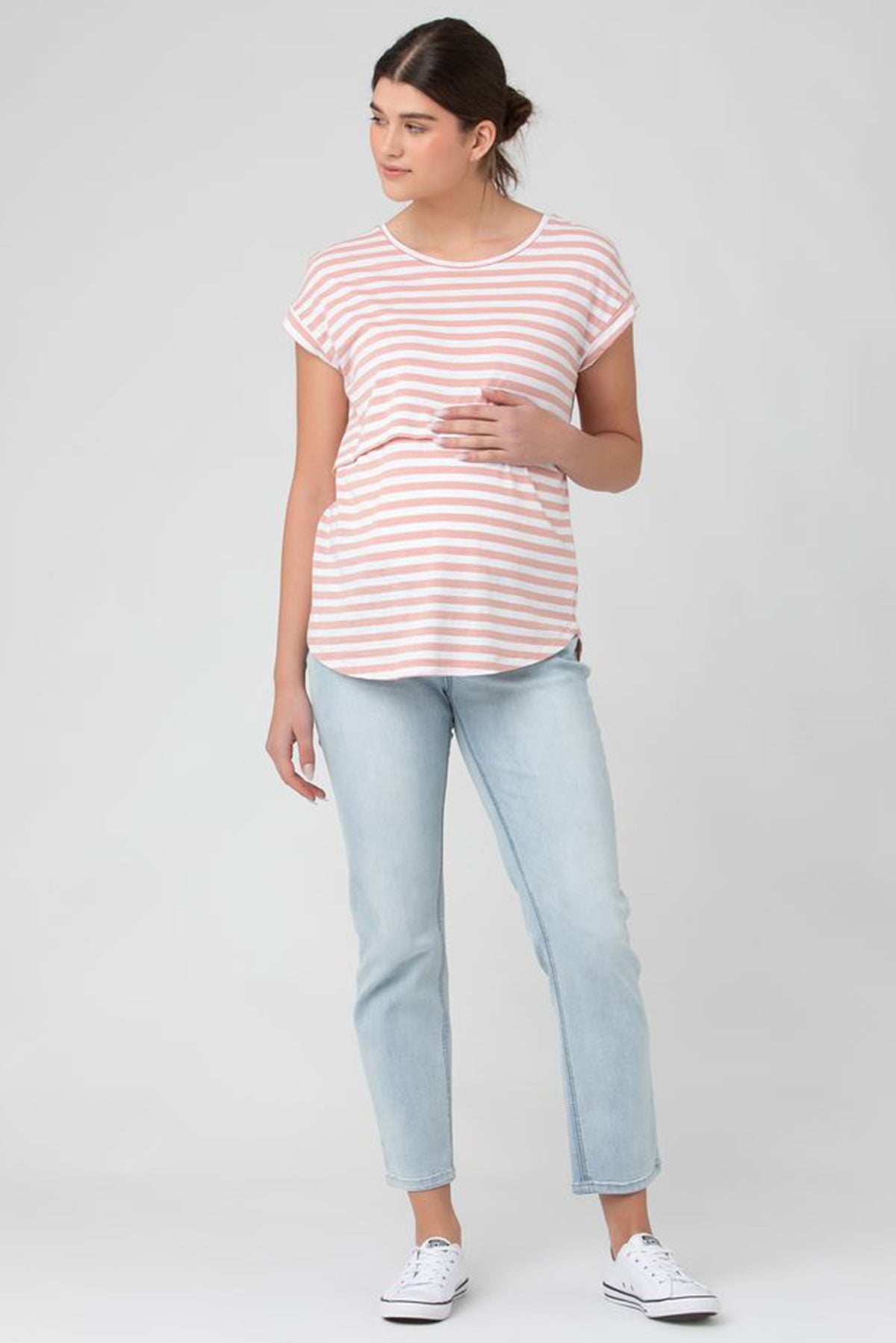 LIONEL | Maglia Premaman e Allattamento a Righe Rosa