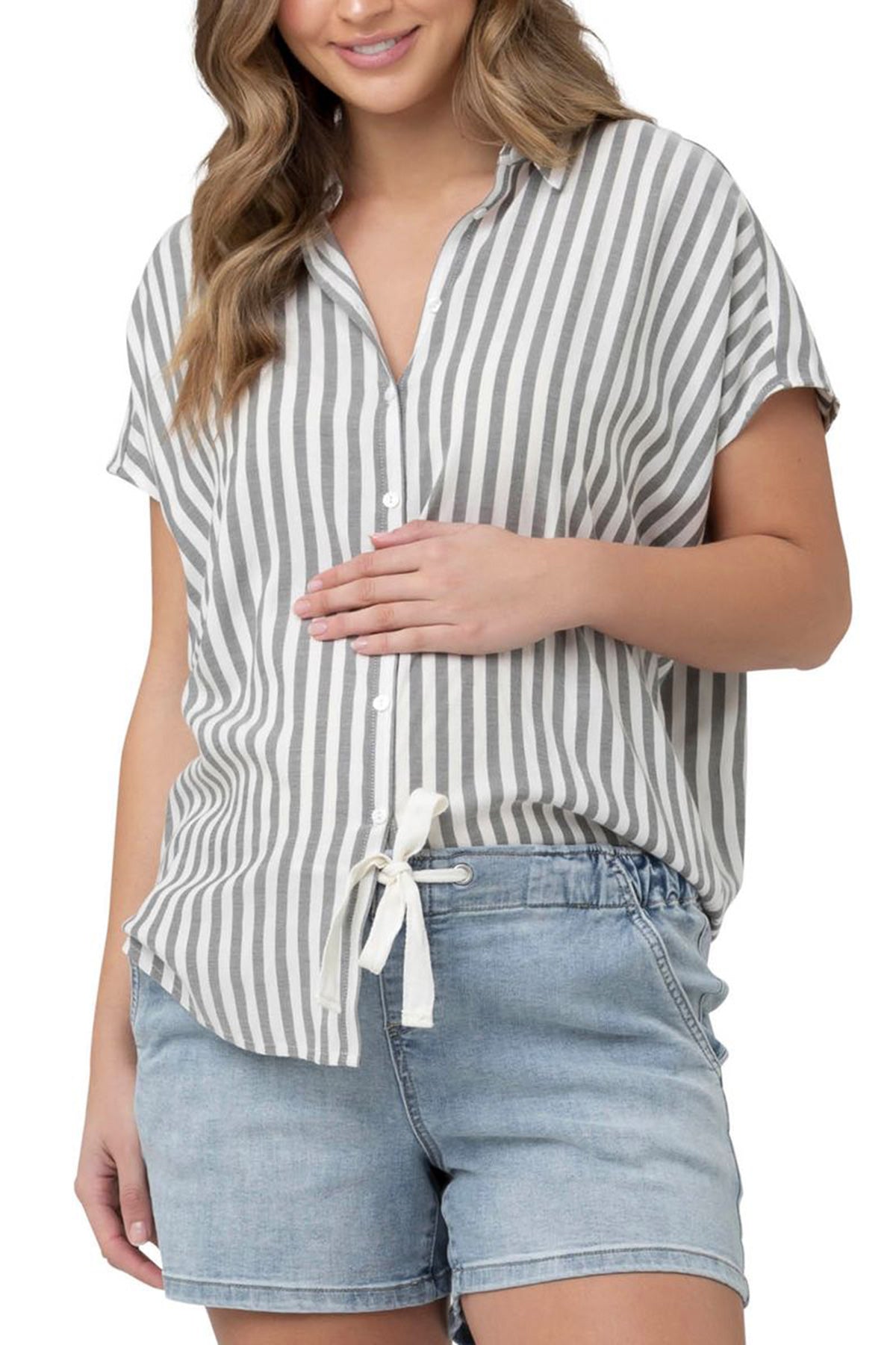 ADA | Black Stripe Maternity & Nursing Shirt